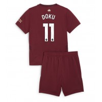 Camiseta Manchester City Jeremy Doku #11 Tercera Equipación para niños 2024-25 manga corta (+ pantalones cortos)